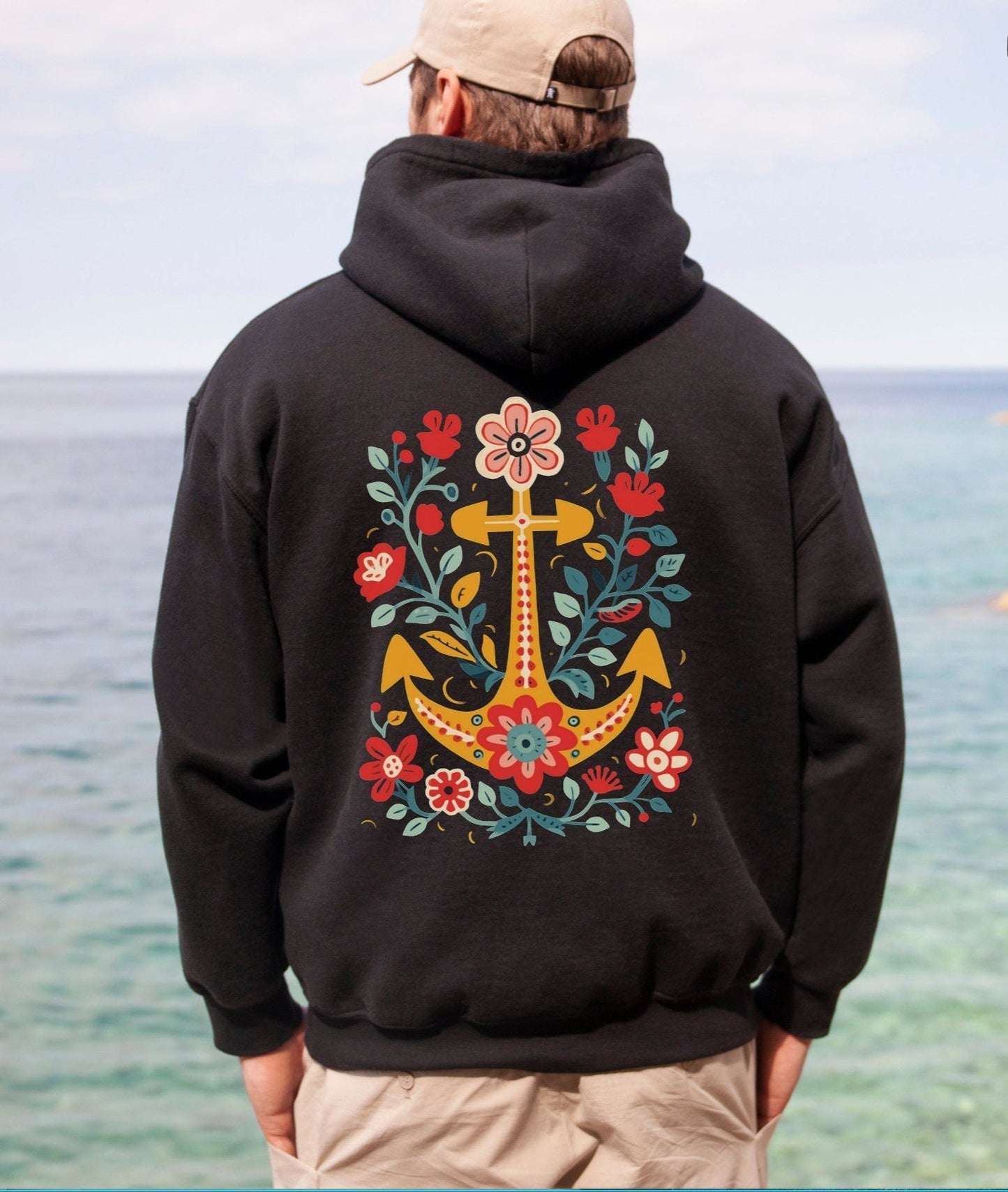 Floral Anchor Hoodie