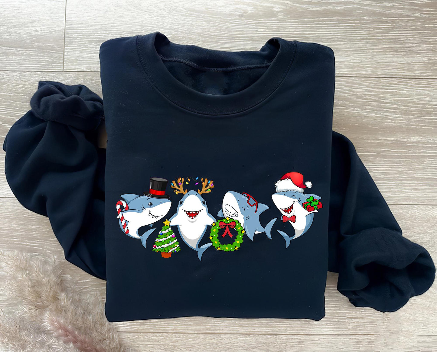 Happy Shark Christmas Sweater